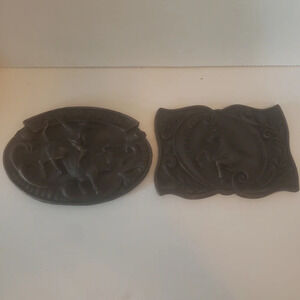 Connie Heidrich Home Interiors set of 2 Rodeo Buckles Wall Plaques.